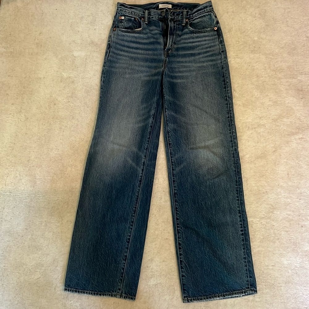 AE77 Premium Stovepipe Jean Wide Leg Organic Cotton SZ 4 regular